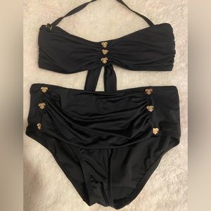 Juicy Couture 2 Piece Bikini Swimsuit Black